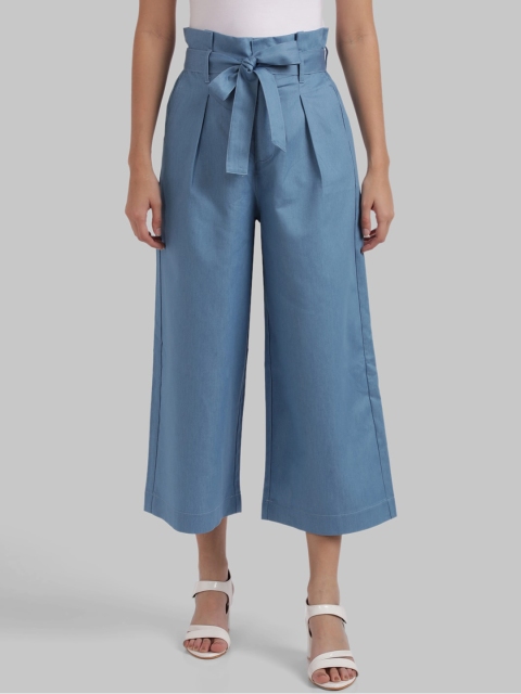 

Parx Women Blue Regular Fit Solid Culottes
