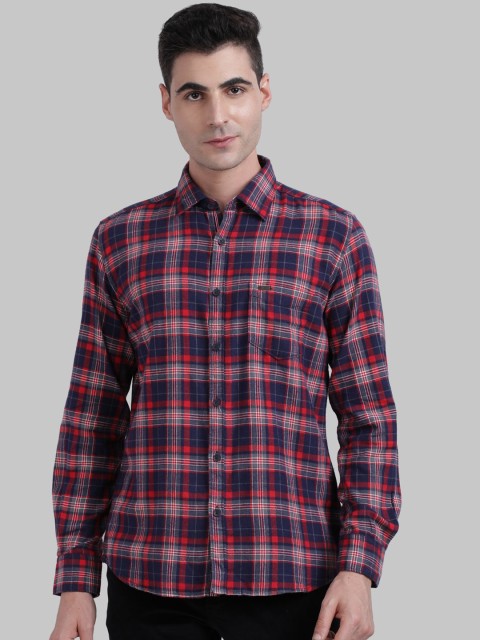 

Parx Men Red Slim Fit Checked Casual Shirt
