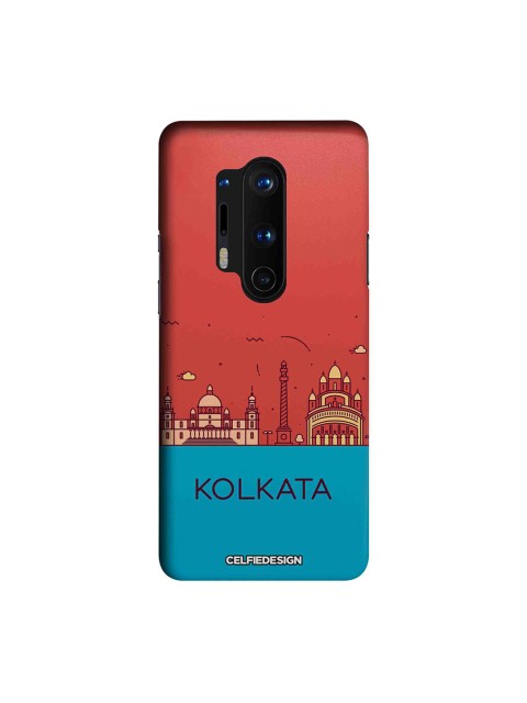 

CelfieDesign Red & Blue Kolkata skyline OnePlus 8 Pro Sustainable Back Cover