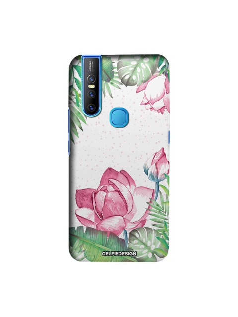

CelfieDesign White & Green Laotian Lotus Base 501 Quirky Sustainable Vivo V15 Back Cover