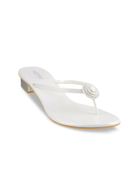 

Metro Women White Embellished Block Heels