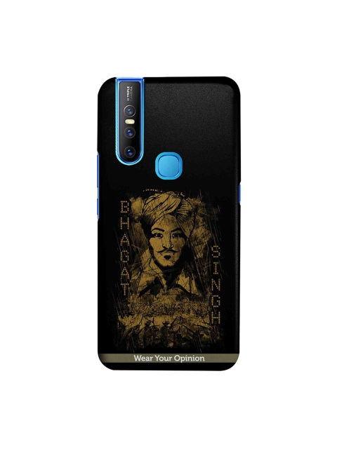 

CelfieDesign Black & Brown Bhagat Singh Series Wear Your Opinion Quirky Sustainable Vivo V15 Back Cover