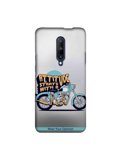

CelfieDesign Grey & Yellow Attitude With Kick OnePlus 7 Pro Back Cover