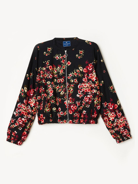 

Fame Forever by Lifestyle Girls Black Printed Windcheater and Water Resistant Bomber