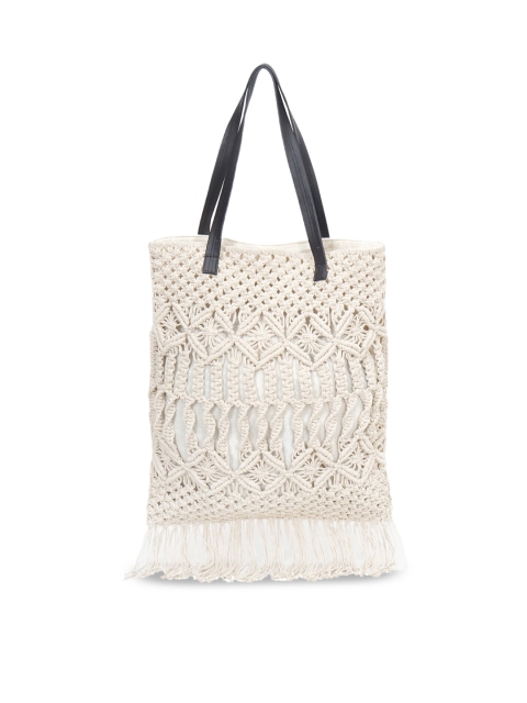 

Diwaah White Solid Tote Bag