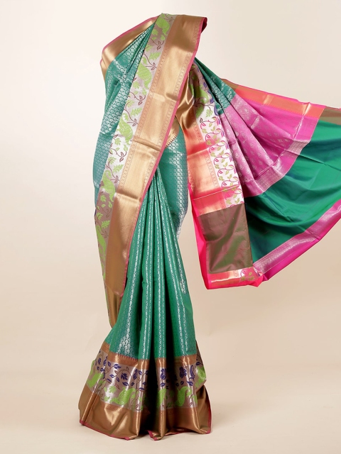 

Pothys Green & Pink Tissue Woven Design Saree