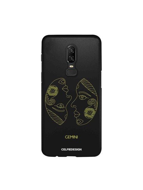 

CelfieDesign Black & Yellow Abstract Printed OnePlus 6 Back Cover