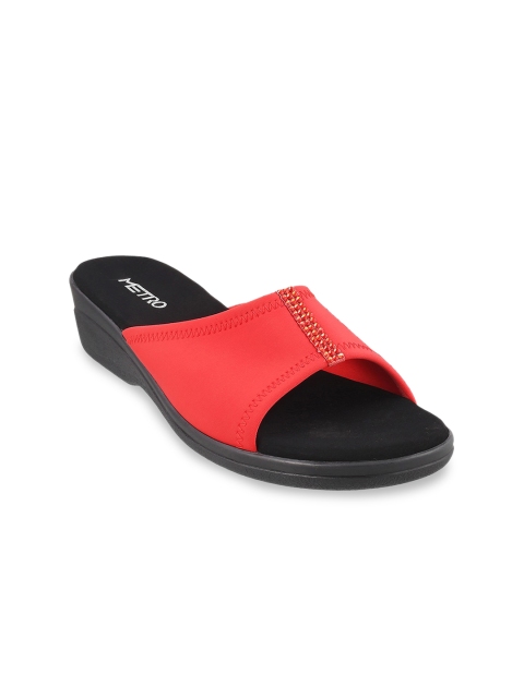 

Metro Women Red Embellished Comfort Heels