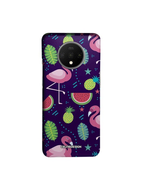 

CelfieDesign Purple & Pink Quirky Abstract Flamingo OnePlus 7T Back Cover