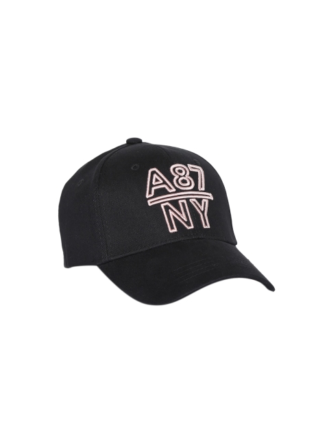 

Aeropostale Men Black & Pink Embroidered Baseball Cap