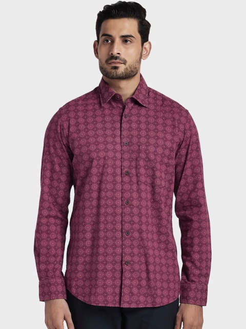 

ColorPlus Men Pink Tailored Fit Printed Casual Shirt