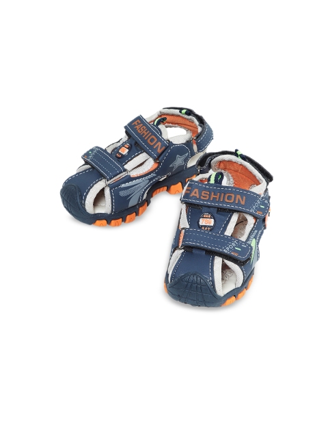 

max Boys Blue & Orange Printed Comfort Sandals