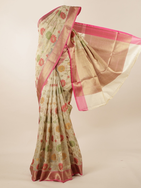 

Pothys Cream-Coloured Woven Design Saree