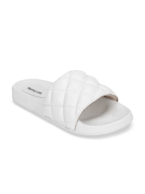 

Truffle Collection Women White Solid PU Open Toe Flats