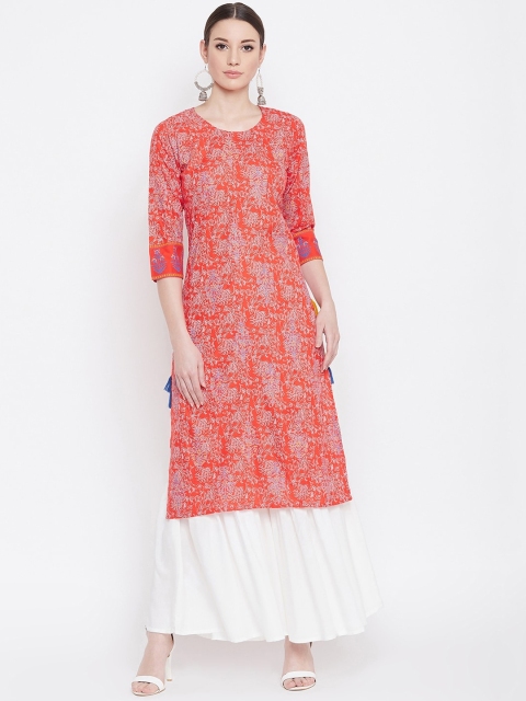 

Desi Rang Women Red Printed Kurta with Palazzos