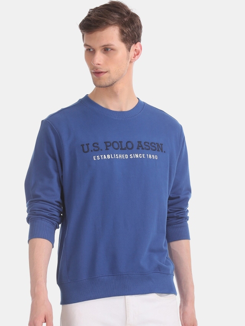 

U.S. Polo Assn. Men Blue Printed Sweatshirt