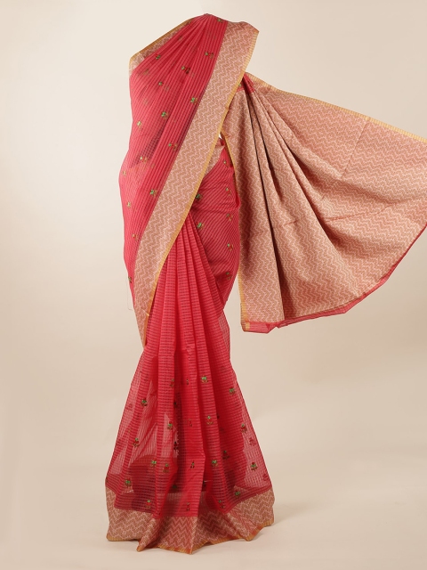 

Pothys Maroon Embroidered Saree
