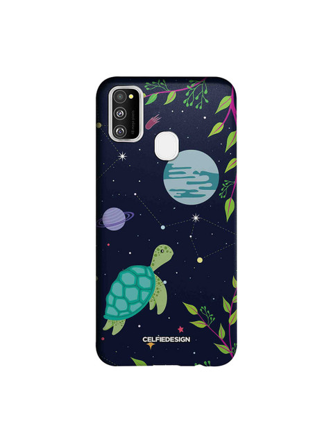 

CelfieDesign Space Turtle Quirky Print Samsung Galaxy M30S Mobile Back Cover, Navy blue