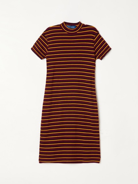 

Fame Forever by Lifestyle Girls Burgundy Striped T-shirt Dress