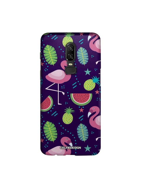 

CelfieDesign Navy Blue & Green Flamingo Base 501 Quirky OnePlus 6 Back Cover