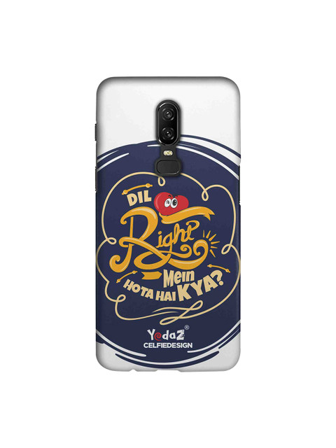 

CelfieDesign White & Navy Blue Dil Right Mein Hota Hai Kya OnePlus 6 Back Case