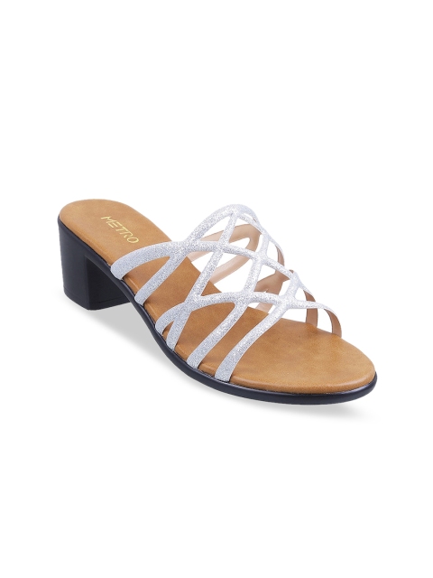 

Metro Women Silver-Toned Solid Heels
