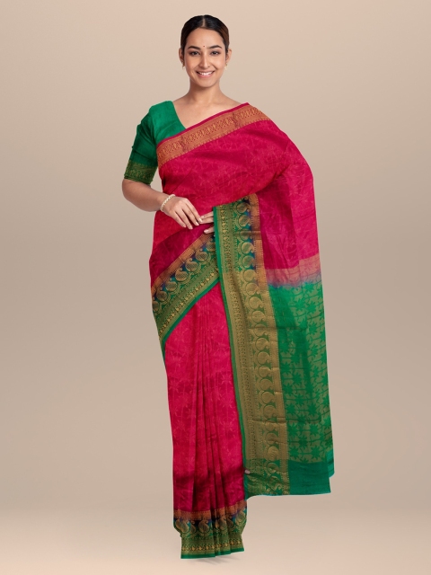 

KLM Fashion Mall Pink Woven Design Saree