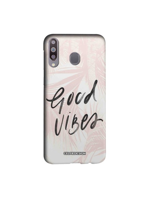 

CelfieDesign White & Pink Good Vibes Quirky Sustainable Samsung Galaxy M30 Mobile Back Cover