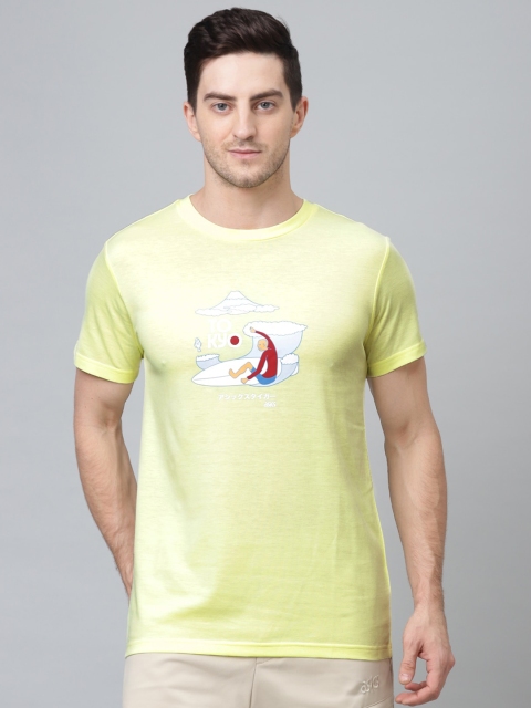 

ASICS Men Yellow Round Neck JSY Graphic Ss T 2 T-shirt