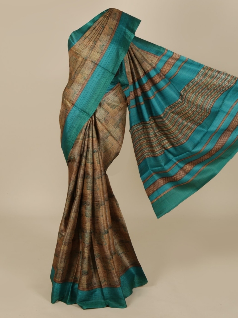 

Pothys Gold-Toned Printed Jute Silk Saree
