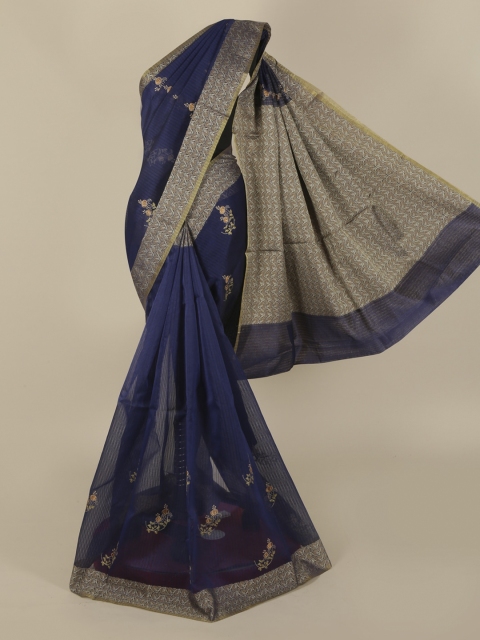 

Pothys Blue Woven Design Saree