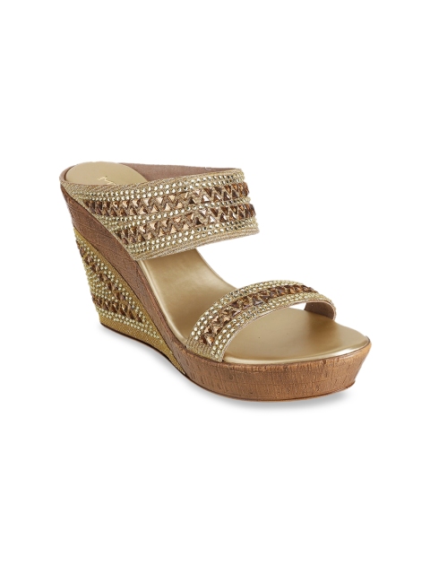 

Metro Women Gold-Toned Embellished Sandals