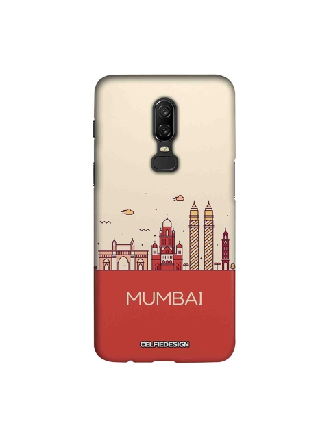 

CelfieDesign Beige & Red Mumbai skyline OnePlus 6 Sustainable Back Cover