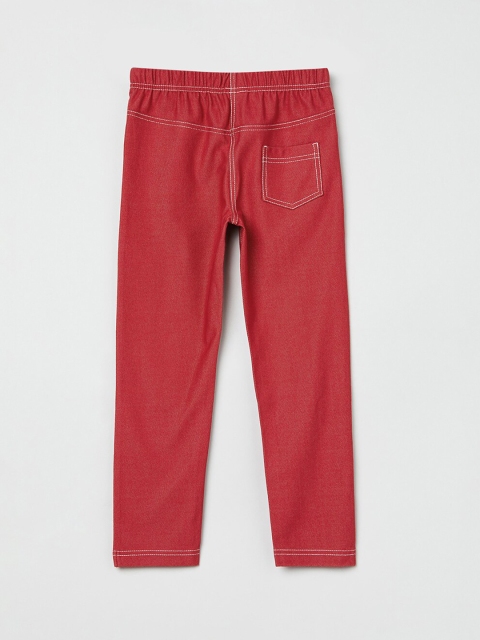 

max Girls Red Regular Fit Solid Regular Trousers