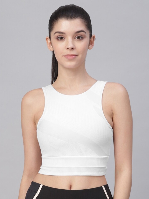 

ASICS White Solid Non-Wired Non-Padded Workout Bra 2032B104.100.