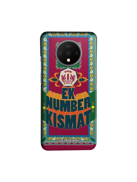 

CelfieDesign Red Green Ek Number Kismat Nazar Lage Quirky Sustainable OnePlus 7T Back Cover