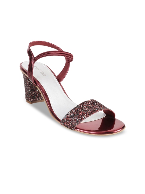 

Metro Women Maroon Solid Sandals