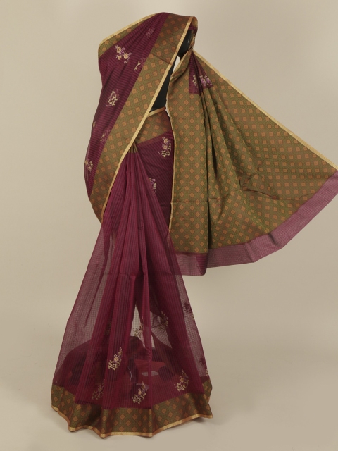 

Pothys Violet Woven Design Cotton Blend Saree