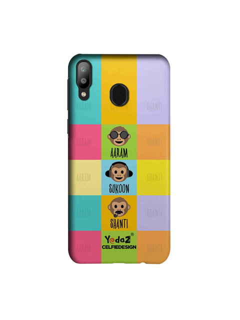 

CelfieDesign Multicoloured Aaram Sukoon Shanti Yedaz Quirky Sustainable Samsung Galaxy M20 Mobile Back Cover, Multi