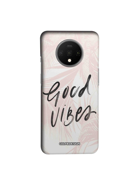 

CelfieDesign Pink & White Good Vibes Printed Sustainable OnePlus 7T Back Case