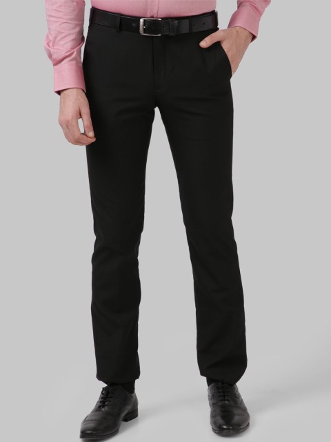 

Park Avenue Men Black Skinny Fit Solid Formal Trousers