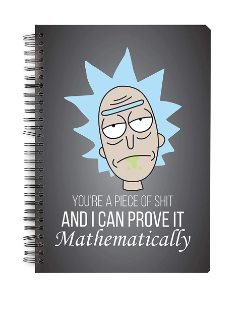 

MC SID RAZZ Grey Rick and Morty Prove it Mathematically Notebook