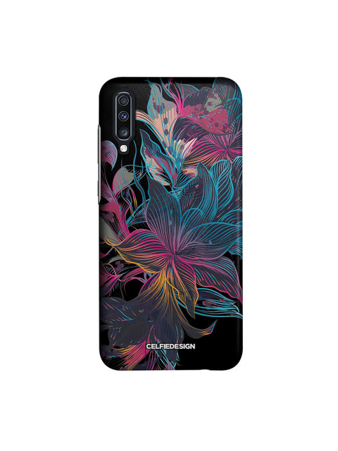 

CelfieDesign Multicoloured Neon Floral Print Sustainable Samsung Galaxy A70 Mobile Back Cover, Multi