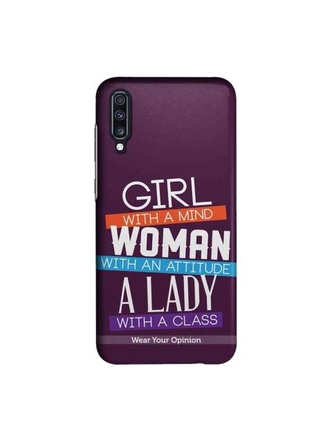 

CelfieDesign Purple & White Girl Woman Lady Samsung Galaxy A70 Back Cover