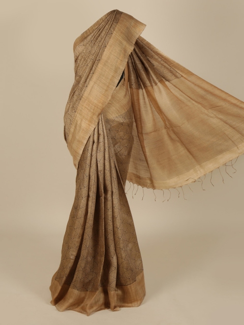 

Pothys Brown Solid Saree