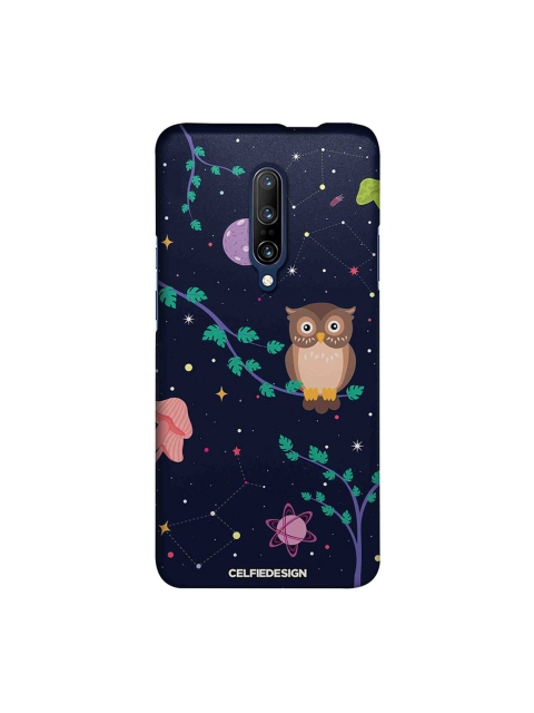 

CelfieDesign Navy Blue & Brown Space Owl Printed OnePlus 7 Pro Back Case