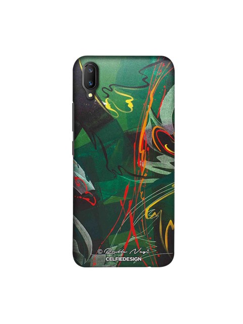

CelfieDesign Green & Black Strokes Of Life Rouble Nagi Quirky Sustainable Vivo V11 Pro Back Cover