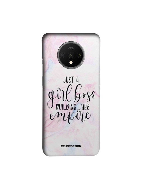 

CelfieDesign White & Pink Boss Lady Printed OnePlus 7T Sustainable Back Cover