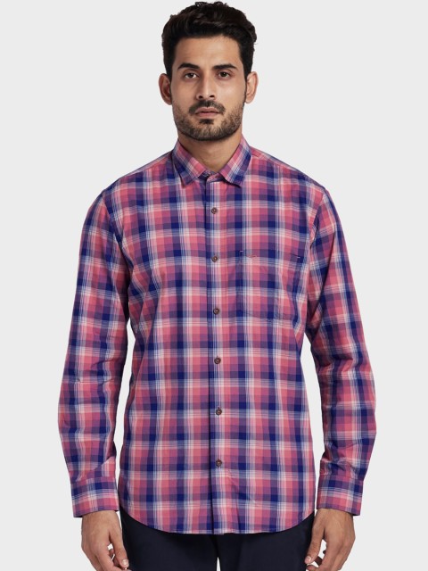 

ColorPlus Men Red & Blue Tailored Fit Checked Casual Shirt