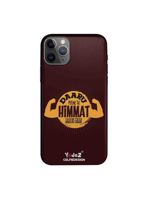 

CelfieDesign Burgundy & Yellow Daaru Peene Se Himmat Aati Hai Yedaz Quirky Sustainable Apple iPhone 11 Pro Mobile Back Cover